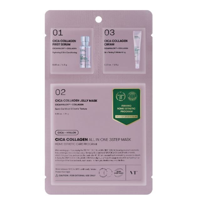 VT Cosmetics – Cica Collagen All in One 3-Step Nourishing - 3 žingsnių veido kaukė