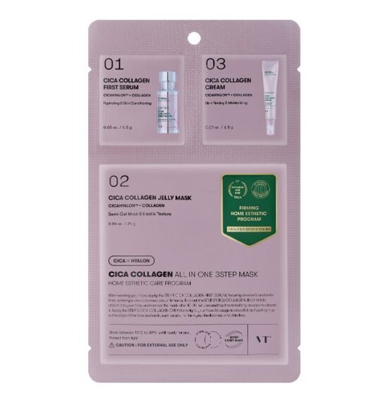 VT Cosmetics – Cica Collagen All in One 3-Step Nourishing - 3 žingsnių veido kaukė